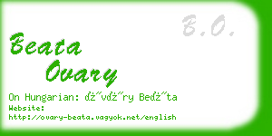 beata ovary business card